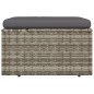 vidaXL Gartenhocker mit Kissen Grau 55x55x30 cm Poly Rattan vidaXL Gartenhocker mit Kissen Grau 55x55x30 cm Poly Rattan