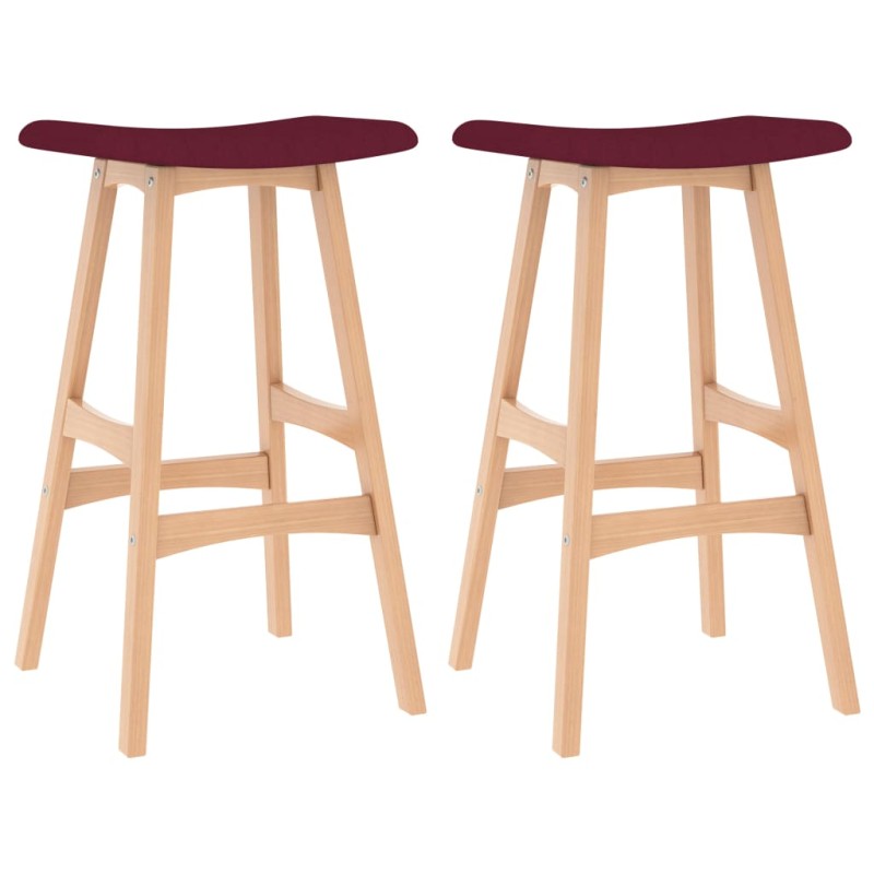 vidaXL Barhocker 2 Stk. Weinrot Stoff vidaXL Barhocker 2 Stk. Weinrot Stoff