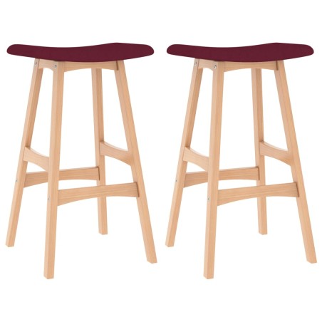 vidaXL Barhocker 2 Stk. Weinrot Stoff 