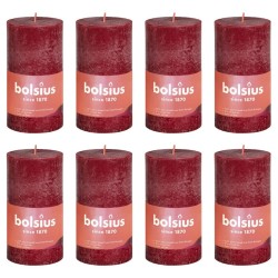 Bolsius Rustikale Stumpenkerzen Shine 8 Stk. 100x50 mm Samtrot