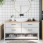 Waschtischplatte 160x40x4 cm Massivholz Unbehandelt Waschtischplatte 160x40x4 cm Massivholz Unbehandelt