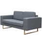 vidaXL 2-Sitzer Sofa Stoff Hellgrau vidaXL 2-Sitzer Sofa Stoff Hellgrau