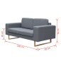 vidaXL 2-Sitzer Sofa Stoff Hellgrau vidaXL 2-Sitzer Sofa Stoff Hellgrau