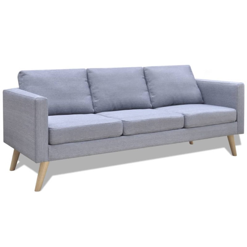 vidaXL Sofa 3-Sitzer Stoff Hellgrau vidaXL Sofa 3-Sitzer Stoff Hellgrau
