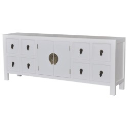 vidaXL TV-Schrank Weiß 110x24x48 cm Holzwerkstoff