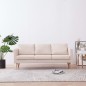 vidaXL 3-Sitzer-Sofa Stoff Cremeweiß vidaXL 3-Sitzer-Sofa Stoff Cremeweiß