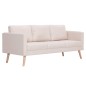 vidaXL 3-Sitzer-Sofa Stoff Cremeweiß vidaXL 3-Sitzer-Sofa Stoff Cremeweiß