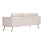 vidaXL 3-Sitzer-Sofa Stoff Cremeweiß vidaXL 3-Sitzer-Sofa Stoff Cremeweiß