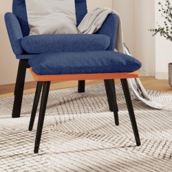 vidaXL Fußhocker Blau/Orange 45x29,5x35 cm Stoff und Kunstleder