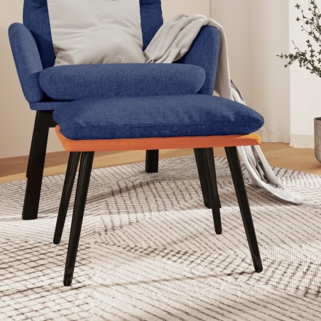 vidaXL Fußhocker Blau/Orange 45x29,5x35 cm Stoff und Kunstleder