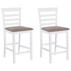 vidaXL Barhocker 2 Stk. Weiß Stoff