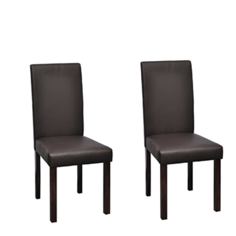 vidaXL Esszimmerstühle 2 Stk. Braun Kunstleder vidaXL Esszimmerstühle 2 Stk. Braun Kunstleder