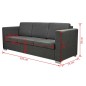vidaXL 3-Sitzer Sofa Stoff Dunkelgrau vidaXL 3-Sitzer Sofa Stoff Dunkelgrau