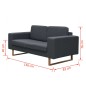 vidaXL 2-Sitzer Sofa Stoff Dunkelgrau vidaXL 2-Sitzer Sofa Stoff Dunkelgrau