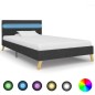vidaXL Bettgestell mit LED Dunkelgrau Stoff 100x200 cm vidaXL Bettgestell mit LED Dunkelgrau Stoff 100x200 cm