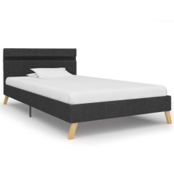 vidaXL Bettgestell mit LED Dunkelgrau Stoff 100x200 cm