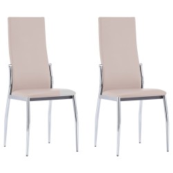 vidaXL Esszimmerstühle 2 Stk. Cappuccino-Braun Kunstleder