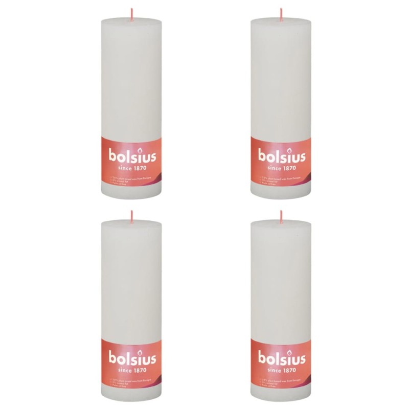 Bolsius Rustikale Stumpenkerzen Shine 4 Stk. 190x68 mm Wolkenweiß Bolsius Rustikale Stumpenkerzen Shine 4 Stk. 190x68 mm Wolkenweiß