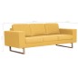 vidaXL 3-Sitzer-Sofa Stoff Gelb vidaXL 3-Sitzer-Sofa Stoff Gelb