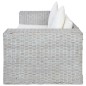 vidaXL 2-Sitzer-Sofa mit Polstern Grau Natürliches Rattan vidaXL 2-Sitzer-Sofa mit Polstern Grau Natürliches Rattan