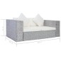 vidaXL 2-Sitzer-Sofa mit Polstern Grau Natürliches Rattan vidaXL 2-Sitzer-Sofa mit Polstern Grau Natürliches Rattan