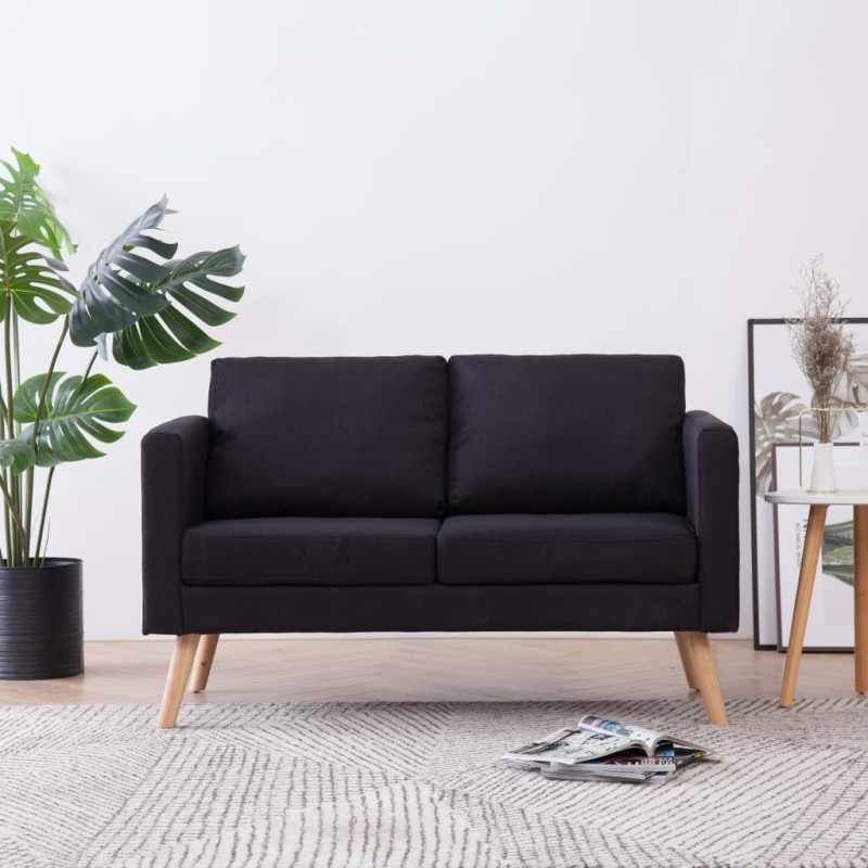 vidaXL 2-Sitzer-Sofa Stoff Schwarz vidaXL 2-Sitzer-Sofa Stoff Schwarz