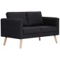 vidaXL 2-Sitzer-Sofa Stoff Schwarz vidaXL 2-Sitzer-Sofa Stoff Schwarz