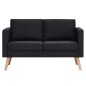 vidaXL 2-Sitzer-Sofa Stoff Schwarz vidaXL 2-Sitzer-Sofa Stoff Schwarz