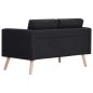 vidaXL 2-Sitzer-Sofa Stoff Schwarz vidaXL 2-Sitzer-Sofa Stoff Schwarz