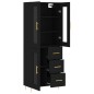 vidaXL Highboard Schwarz 69,5x34x180 cm Holzwerkstoff vidaXL Highboard Schwarz 69,5x34x180 cm Holzwerkstoff