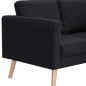 vidaXL 2-Sitzer-Sofa Stoff Schwarz vidaXL 2-Sitzer-Sofa Stoff Schwarz