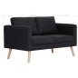 vidaXL 2-Sitzer-Sofa Stoff Schwarz vidaXL 2-Sitzer-Sofa Stoff Schwarz
