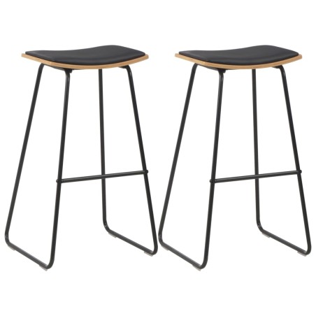 vidaXL Barhocker 2 Stk. Schwarz Kunstleder 