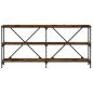 vidaXL Konsolentisch Räuchereiche 160x30x75 cm Holzwerkstoff und Eisen vidaXL Konsolentisch Räuchereiche 160x30x75 cm Holzwerkstoff und Eisen