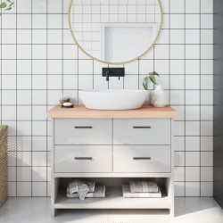 Waschtischplatte 100x30x6 cm Massivholz Unbehandelt
