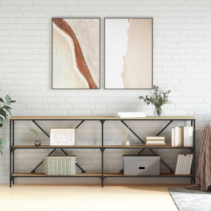 vidaXL Konsolentisch Sonoma-Eiche 200x30x75 cm Holzwerkstoff und Eisen vidaXL Konsolentisch Sonoma-Eiche 200x30x75 cm Holzwerkstoff und Eisen