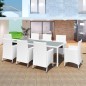 vidaXL 9-tlg. Garten-Essgruppe Poly Rattan Cremeweiß vidaXL 9-tlg. Garten-Essgruppe Poly Rattan Cremeweiß