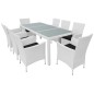 vidaXL 9-tlg. Garten-Essgruppe Poly Rattan Cremeweiß vidaXL 9-tlg. Garten-Essgruppe Poly Rattan Cremeweiß
