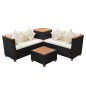 vidaXL 4-tlg. Garten-Lounge-Set mit Auflagen Poly Rattan Schwarz vidaXL 4-tlg. Garten-Lounge-Set mit Auflagen Poly Rattan Schwarz