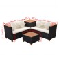 vidaXL 4-tlg. Garten-Lounge-Set mit Auflagen Poly Rattan Schwarz vidaXL 4-tlg. Garten-Lounge-Set mit Auflagen Poly Rattan Schwarz