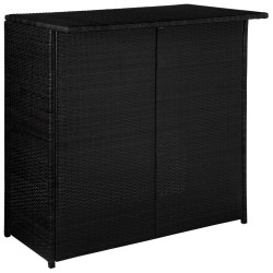 vidaXL 3-tlg. Bistro-Set mit Auflagen Poly Rattan Schwarz