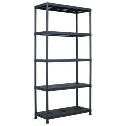 vidaXL Lagerregal Schwarz 260 kg 90 x 40 x 180 cm Kunststoff