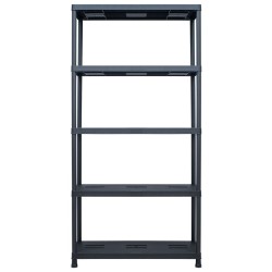 vidaXL Lagerregal Schwarz 260 kg 90 x 40 x 180 cm Kunststoff