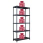vidaXL Lagerregal Schwarz 260 kg 90 x 40 x 180 cm Kunststoff vidaXL Lagerregal Schwarz 260 kg 90 x 40 x 180 cm Kunststoff