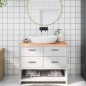 Waschtischplatte Hellbraun 100x40x4 cm Massivholz Behandelt Waschtischplatte Hellbraun 100x40x4 cm Massivholz Behandelt