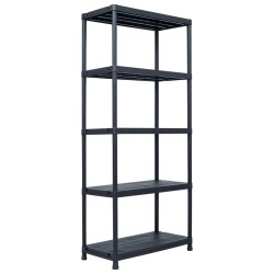 vidaXL Lagerregal Schwarz 500 kg 90 x 60 x 180 cm Kunststoff