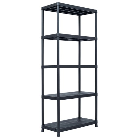vidaXL Lagerregal Schwarz 500 kg 90 x 60 x 180 cm Kunststoff