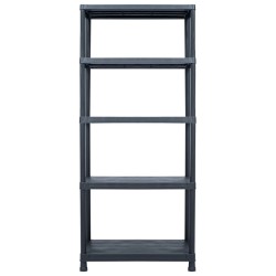 vidaXL Lagerregal Schwarz 500 kg 90 x 60 x 180 cm Kunststoff