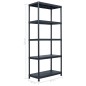 vidaXL Lagerregal Schwarz 500 kg 90 x 60 x 180 cm Kunststoff vidaXL Lagerregal Schwarz 500 kg 90 x 60 x 180 cm Kunststoff