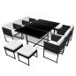 vidaXL 11-tlg. Garten-Essgruppe mit Auflagen Poly Rattan Schwarz vidaXL 11-tlg. Garten-Essgruppe mit Auflagen Poly Rattan Schwarz